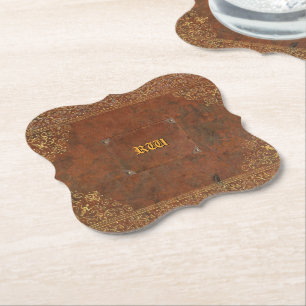 Antique Leather Look Paper Coaster