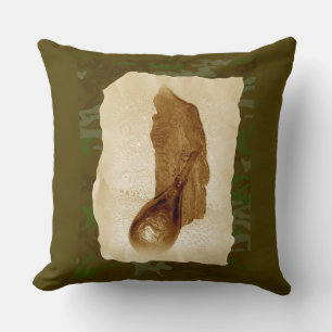 Antique Leather Powder Flask Throw Pillow