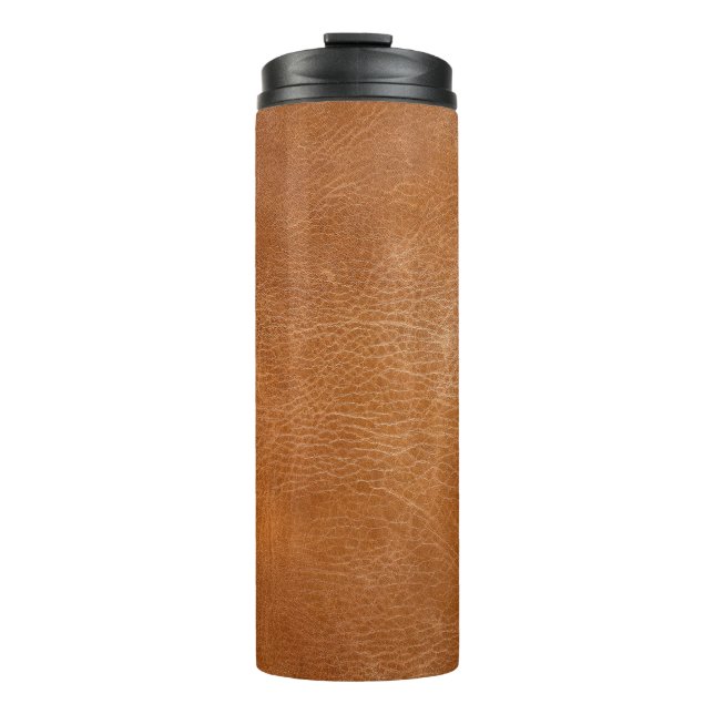 Antique Leather Texture, TANleather,texture,backgr Thermal Tumbler (Front)