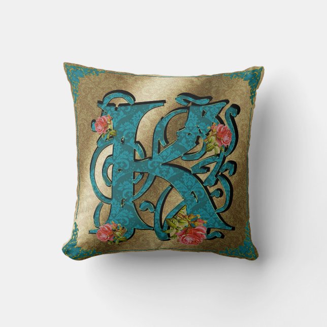 Antique Letter K - Pillow (Front)