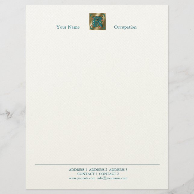 Antique Letter R - Letterhead (Front)