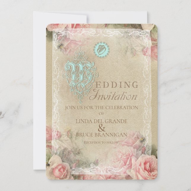 Antique Letter - Wedding Invitation, Announcement (Front)