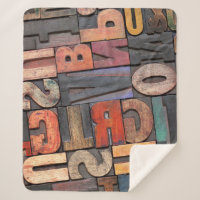 antique letterpress ing blocks with color ink pati