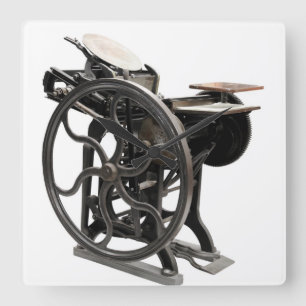 antique letterpress machine from 1888 clock