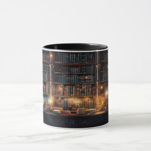 antique library coffee mug