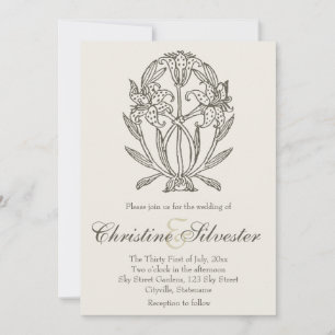 Antique Lilies, wedding Invitation