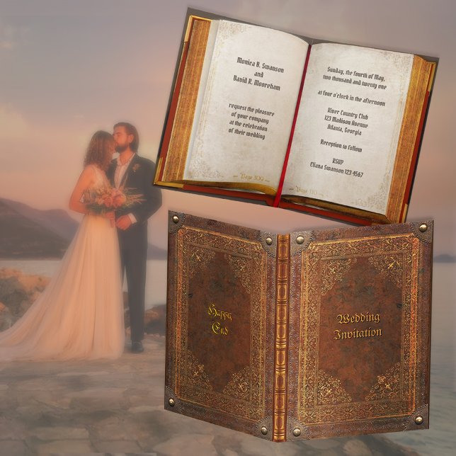 Antique Livre Faire-part de mariage heureux fin (Créateur téléchargé)