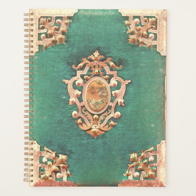 Antique livre laiton et vert élégant victorien (Devant)