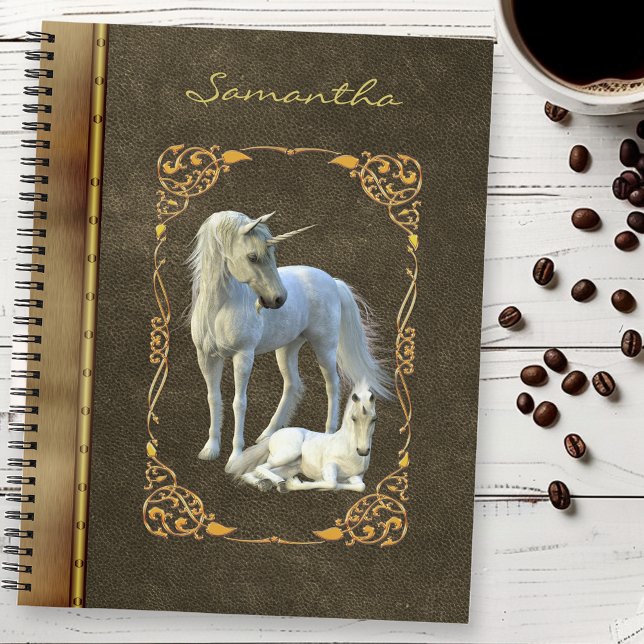 Antique Livre Look Unicorn Cuir Métal (Créateur téléchargé)
