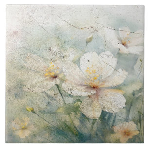 Antique Look Floral Flowers Design 339 Tile