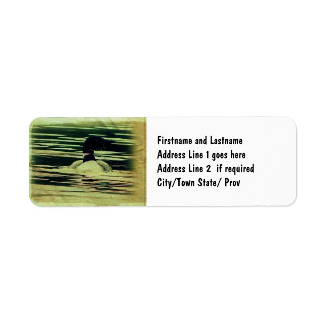 Antique Look Loon on The Water (Front)