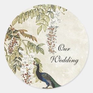 Antique Look Peacock Wedding Envelope Seal