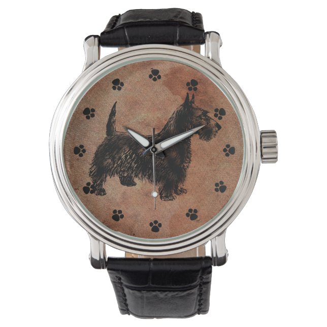 Antique Look Scottie Dog Watch (Front)