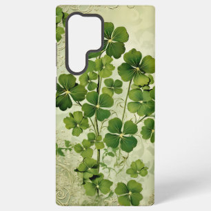 ANTIQUE LOOK SHADES OF GREEN IRISH SHAMROCKS SAMSUNG GALAXY CASE