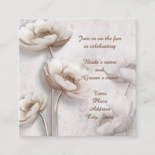 Antique Looking Lotus Flower Reception Enclosure C Card