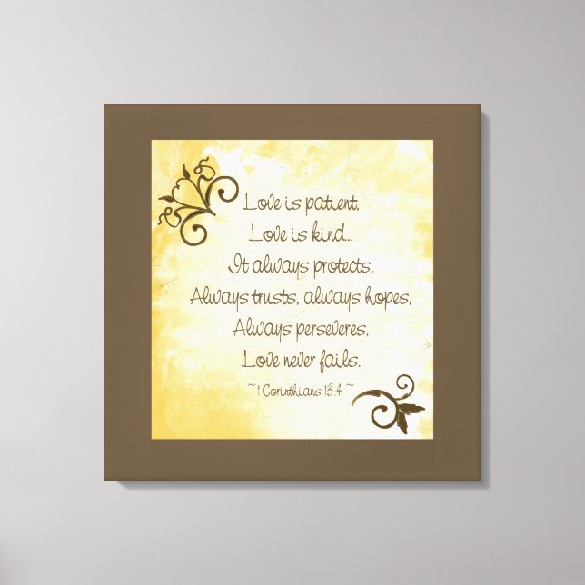 Antique Love Is Patient Canvas Print (Front)