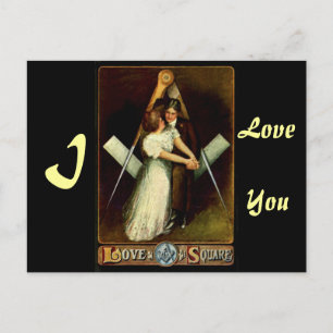 antique Love on The Square Masonic Valentine Cards