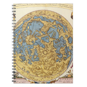 Antique Lunar Crater Map Notebook