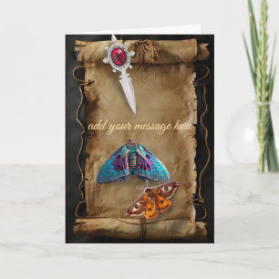 Antique manuscript gothic card