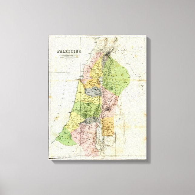 Antique Map - Biblical Palestine Canvas Print (Front)