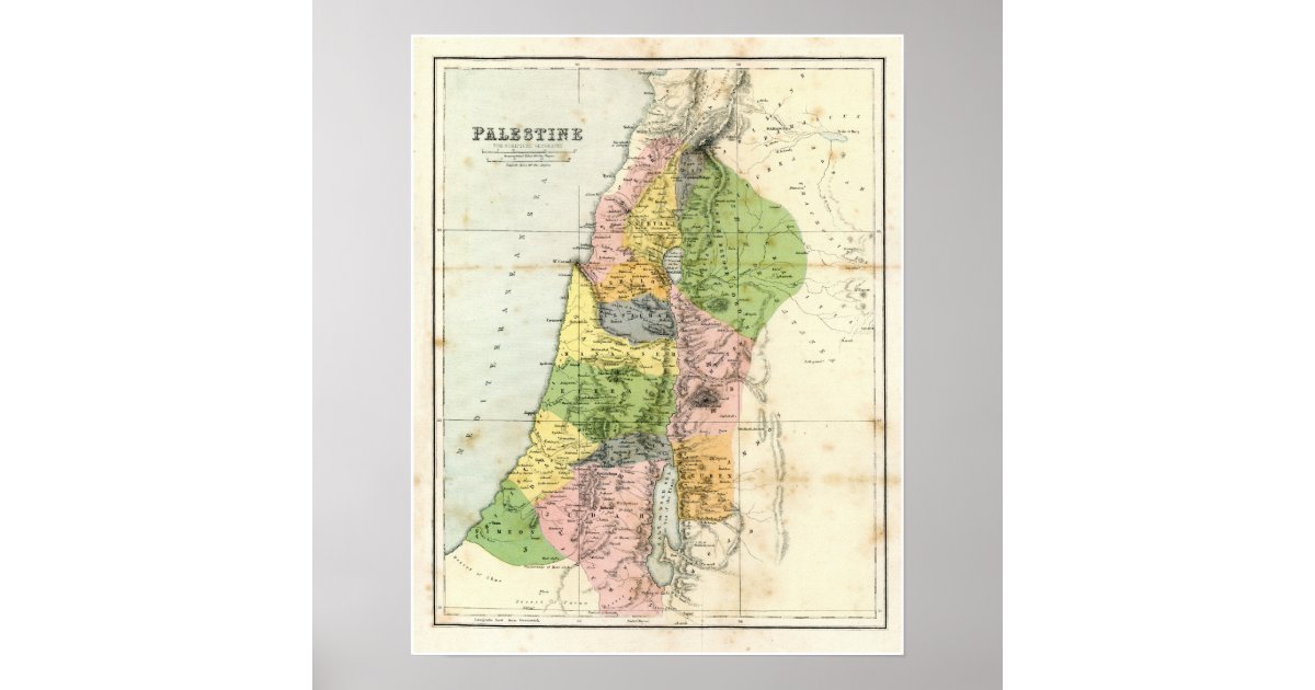 Antique Map — Biblical Palestine Poster | Zazzle