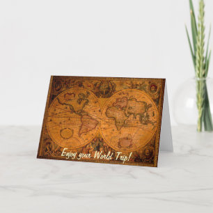 ANTIQUE MAP Father's Birthday Card