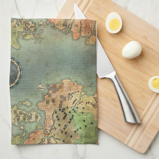 Antique Map Kitchen Towel (Quarter Fold)