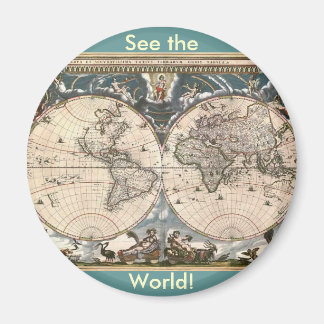 ANTIQUE MAP MAGNET