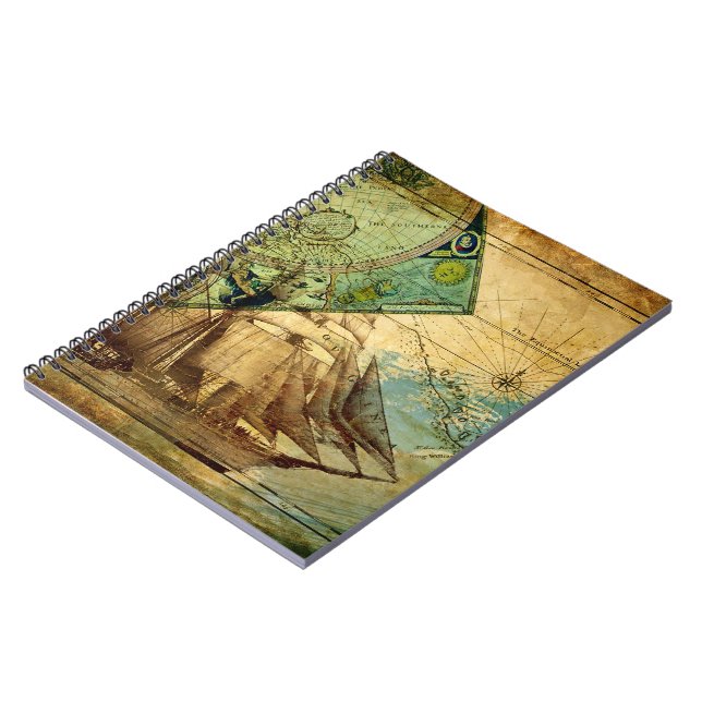 Antique Map - Notebook (Left Side)