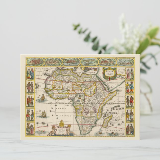 Antique Map of Africa by Hondius and Jansson (Standing Front)