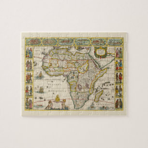 Antique Map of Africa by Hondius and Jansson Jigsaw Puzzle