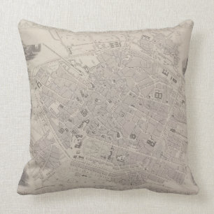 Antique Map of Belgium Throw Pillow