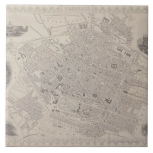 Antique Map of Belgium Tile