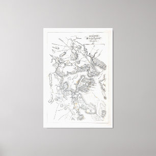 Antique Map of Boston 1775-1776 Canvas Print