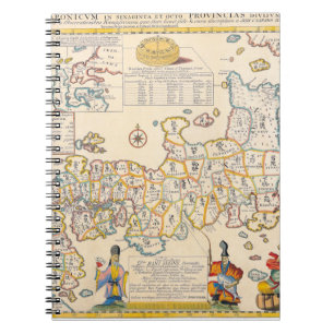 Antique Map of China Provinces Notebook
