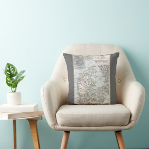 Antique Map of Denmark, Danmark in Danish, 1905 Throw Pillow