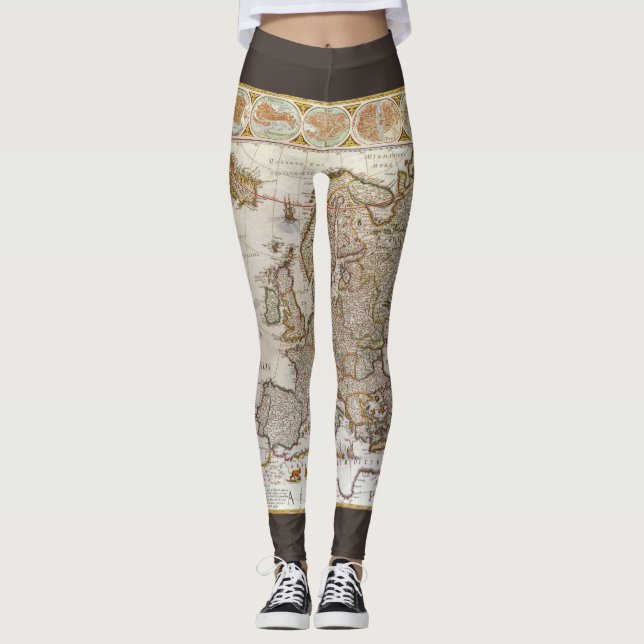 Antique Map of Europe by Willem Jansz Blaeu, c1617 Leggings (Front)