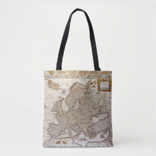 Antique Map of Europe by Willem Jansz Blaeu, c1617 Tote Bag