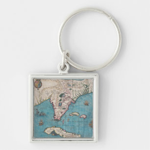 Antique Map of Florida and Cuba Keychain