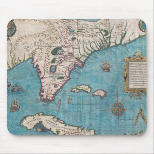 Antique Map of Florida and Cuba Mouse Pad