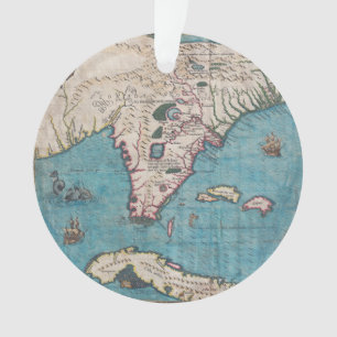 Antique Map of Florida and Cuba Ornament