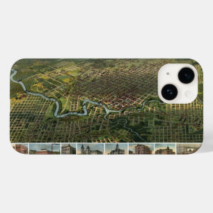 Antique Map of Houston, Texas with Buffalo River Case-Mate iPhone 14 Case