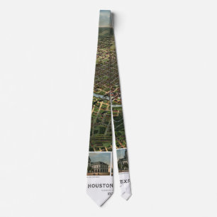 Antique Map of Houston, Texas with Buffalo River Tie