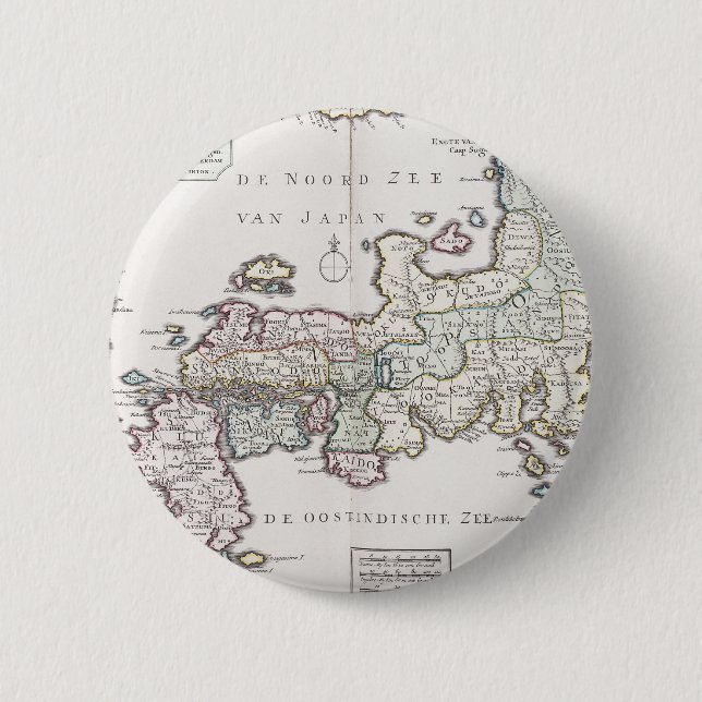 Antique Map of Japan | 1769 2 Inch Round Button (Front)