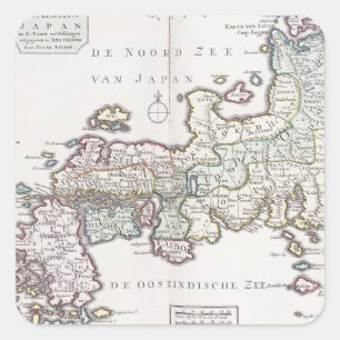 Antique Map of Japan 1769 Square Sticker