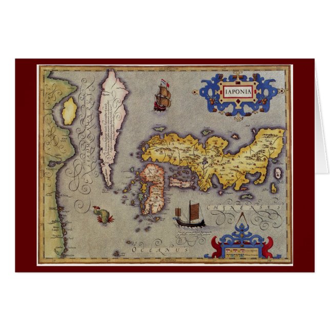 Antique Map of Japan by Mercator and Hondius (Front Horizontal)