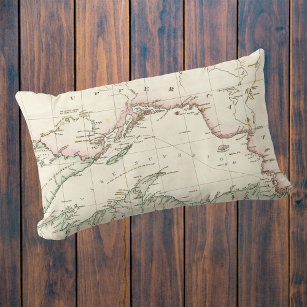 Antique map of Lake Superior Lumbar Pillow