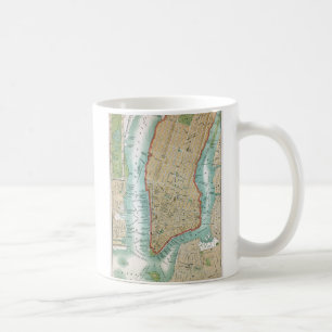 Antique Map of Lower Manhattan and Central Park Coffee Mug