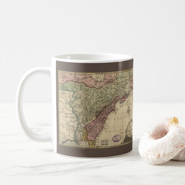 Antique Map of North America, Restored, 1763 Coffee Mug (With Donut)