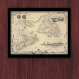 Antique map of Nova Scotia and Newfoundland Poster